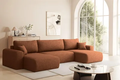 Productafbeelding van Bank met slaapfunctie, model FLORA, bekleed met stof Verita in de kleur zinderend rood