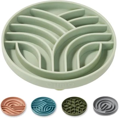 Image de Distributeur anti-glouton pour chiens et chats - en silicone - 15 x 15 x 2,5 cm - gamelle à alimentation lente avec ventouse