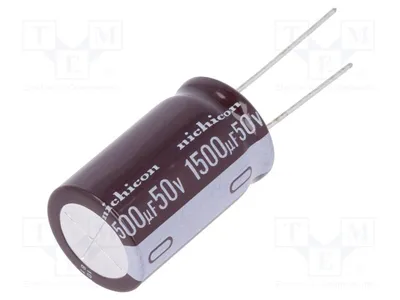 Zdjęcie produktu dla 1 x Kondensator elektrolityczny, niska impedancja, 1500 µF, montaż przelotowy (THT), 50 VDC, model UPM1H152MHD6