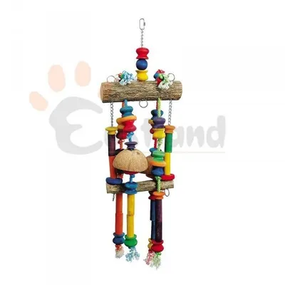 Produktbild von Ollesch Vogelspielzeug 84 cm Holz mit Seilen und Ketten bunt