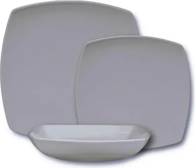Image de Assiette à dessert porcelaine italienne Gris - L 21 cm - Tokio