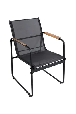 Produktbild von Lounge Sessel Gartenstuhl Gartenmöbel Stahl schwarz Metallrahmen