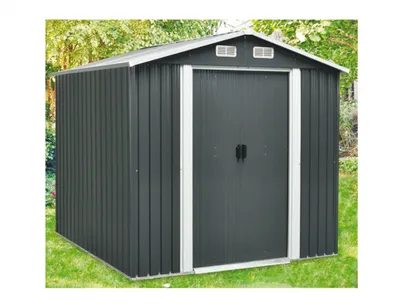 Zdjęcie produktu dla Metalowy domek ogrodowy Stanley IV 226 x 226 cm antracytowy