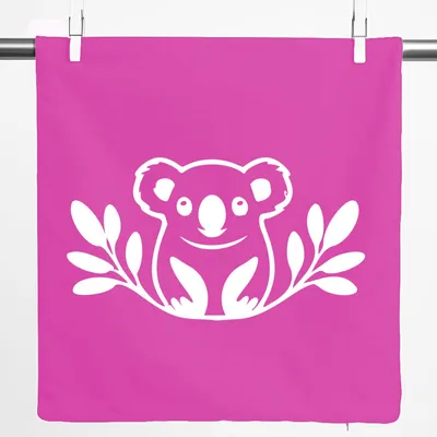Produktbild von Huuraa Kissenbezug Koala Silhouette 40x40cm Fuchsia Baumwolle Dekokissenbezug Geschenkidee