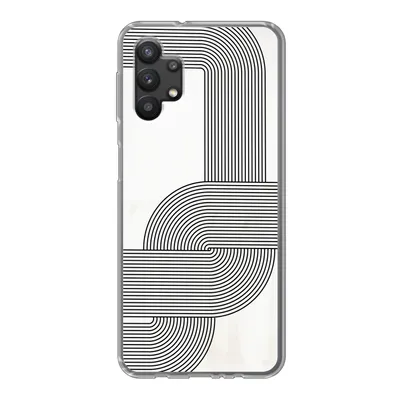 Produktbild von MuchoWow® Handyhülle Schutzhülle Hülle für Samsung Galaxy A32 5G Kunst - Schwarz - Weiß - Linie Silikon Softcase Handy Hülle - Softcase