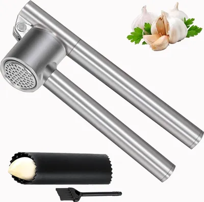 Produktbild von Küchenhelfer Knoblauchpresse 18cm Edelstahl Silber