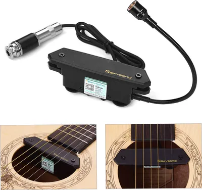 Obrázek produktu pro TARSHYRY T902 Aktivní magnetický mikrofon -Akustická kytara -Zvukový otvor -Tippup Bohatý teplý tón pro klasické lidové kytary Černá (BLACK)