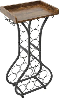 Immagine prodotto di Portabottiglie da terra - Per 14 bottiglie - Portata massima 15 kg - Per cucina e bar - Nero