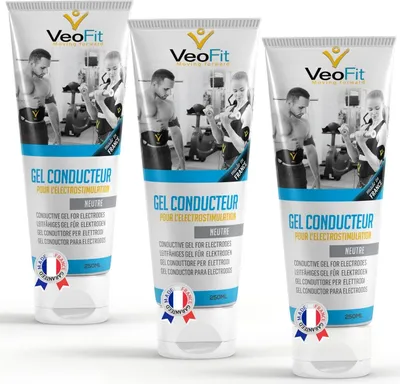 Image de 3X VEOFIT Gel conducteur de contact des électrodes pour appareils EMS TENS, électrostimulateurs, électrodes Pads - Améliore le contact des électrodes et protège la peau
