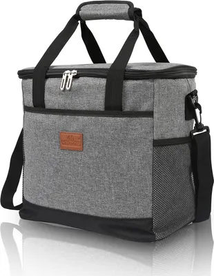 Produktbild von EINFEBEN Kühltasche Picknicktasche Kühltaschen Lunchtasche Mittagessen Tasche Thermotasche Kühltasche Isoliertasche für Lebensmitteltransport,15L Grau