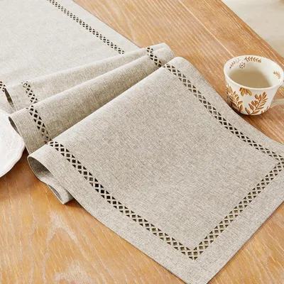Immagine prodotto di Runner da tavolo, stile lino, in poliestere, 33x150 cm