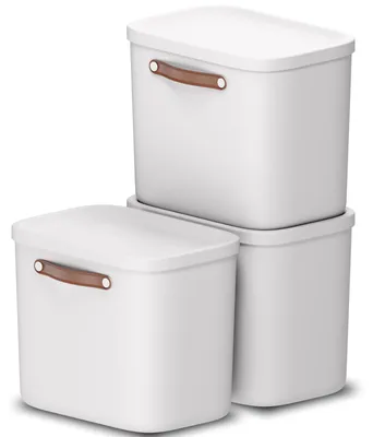 Produktbild von Rotho Aufbewahrungsbox 3er-Set 25L Maloja - Kunststoffbox 40 x 23,5 x 34 cm - Box mit Deckel - Stapelbox sicher verschließbar - Plastikbox