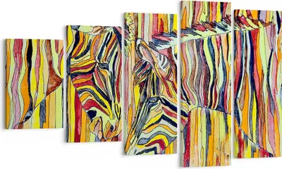 Produktbild von Bild auf Leinwand - Leinwandbild - Zebra Abstraktion - 100x60cm - Wand Bild - Wanddeko - Wandbilder - Leinwanddruck - Bilder - Kunstdruck - Wanddekoration - Leinwand bilder - Wandkunst - EG100x60-3499