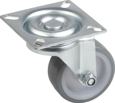 Zdjęcie produktu dla Zwenkwiel o średnicy 50 mm - płyta o wymiarach 60 x 60 mm - wykonany z poliuretanu - udźwig 65 kg