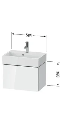 Produktbild von Waschtischunterbau L-CUBE Compact 394x584x391mm, 1 Auszug weiß supermatt weiß supermatt