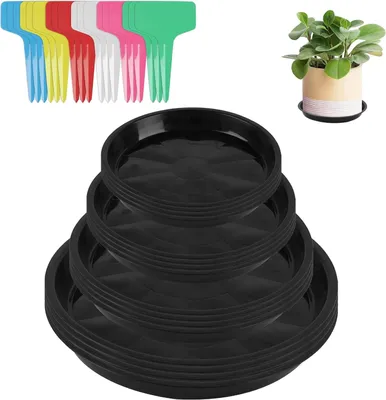 Produktbild von Blumentopfuntersetzer 16 Stück, rund 12/16/18/22 cm, Kunststoff, wetterfest, für drinnen und draußen