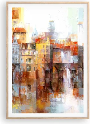 Produktbild von Gerahmtes Poster - Rahmen in heller Eiche - Stadt Mietshaus - 70x100 cm - Wand Bild - Wanddeko - Wandbilder - Wandposter - Bilderrahmen - Bilder - Kunstdruck - Wandbild - P2NPA70x100-3476