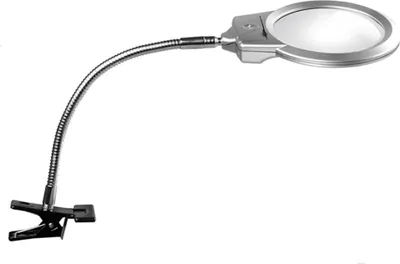 Obrázok produktu pre Pro Flexibilná ručná lupa Stolná lampa Jasná LED osvetlená lupa s husím krkom so svorkou na čítanie Diamantové maľovanie Krížový steh Nočné svetlá