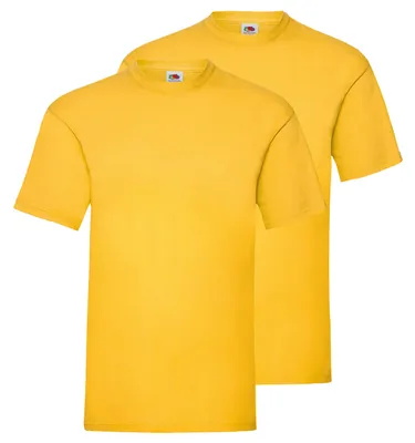 Produktbild von Doppelpack Fruit of the Loom Valueweight T-Shirt + GRATIS MyShirt Stoffbeutel Farbe: sonnenblumengelb Größe: S