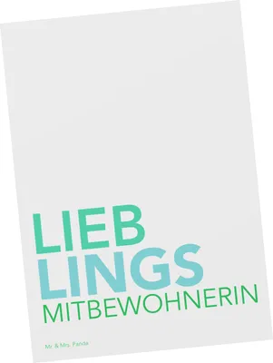 Produktbild von Mr. & Mrs. Panda Grußkarte Mitbewohnerin - Weiß - Geschenk, Zimmerkollegin, Ansichtskarten, Wohngemeinschaft, Postkarte, einzelkarte, Zimmergenossin, Spruch, Kunstkarten