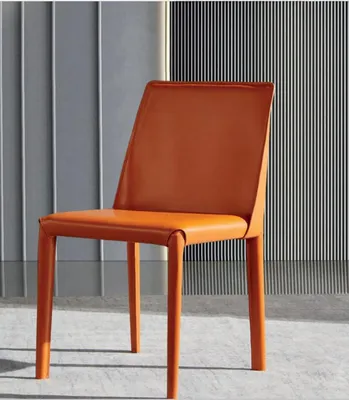 Produktbild von Oranger Kunstlederstuhl Esszimmermöbel Moderne Stühle Holzgestell Neu