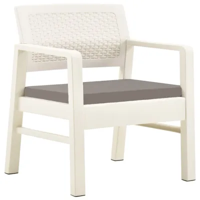 Immagine prodotto di set 3 pezzi da giardino in plastica bianco