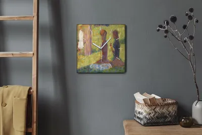 Produktbild von Coloray Hodiny Unikátní 30x30 cm  Tiché hodiny Pro obývací pokoj a kuchyň Nástěnné hodiny Plátno Bílé ručičky hodin - Znamení přírody