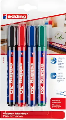 Produktbild von Edding Papiermarker Brillant 30 1,5-3 mm 4er-Set