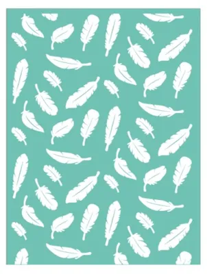 Prägevorlage Federdesign, 15 x 20 cm, für Scrapbooking
