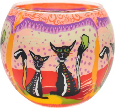 Produktbild von Leuchtglas Two Cats, H90 x Ø110 mm, KERZENFARM HAHN