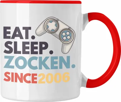 Produktbild von TRENDATION 16. Geburtstag Tasse Jungen Jungs Geschenk 16er Geschenkidee 16 Sohn Gamer (Rot)