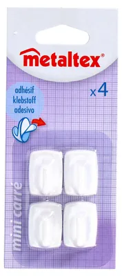 Produktbild von Metaltex Vierkante Plakhaken 4 Stuks Wit