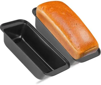 Immagine prodotto di Uniqoos® Set da 2 stampi rettangolari, dimensioni 25,5 x 12,5 x 6 cm – ideali per pane, torte e polpette, con rivestimento antiaderente, facili da pulire