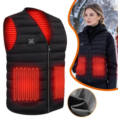 Produktbild von Beheizte Weste für Herren und Damen, Elektrische Heizweste mit 3 Temperaturstufen, für Outdoor, Skifahren, Camping und Reiten