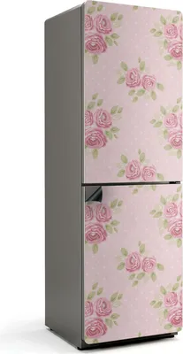 Produktbild von Blumenmuster mit Blättern – Magnetische Kühlschrank Abdeckung – Dekorfolie magnetisch Küche – Kühlschrank Magnet Deko – selbstklebende Magnettafel – Magnetfolie für Kühlschranktür – 60x180 cm