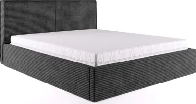 Produktbild von FEDVE Polsterbett Doppelbett Lyckan Schlafzimmer Bett Bettkasten Matratze 180x200 cm Anthrazit (Poso 34)