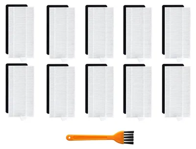 Produktbild von 10 Stück Hepa-Filter für Tikom G8000/G8000 Pro/Honiture G20 Roboter-Staubsauger-Ersatz, 1 Reinigungsbürste