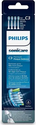 Produktbild von Philips Sonicare C3 Premium Plaque Control HX9044/17 4x Weiße Bürstenköpfe für Schallzahnbürste, 4 Stück(e), Weiß, Weich, flexible rubber sides, 2 Series plaque control 2 Series plaque defense 3 Series gum health DiamondClean DiamondClean...