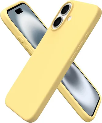 Produktbild von ORNARTO iPhone 16 Hülle Silikon 6,1 Zoll Kratzfeste Stoßfeste Schutzhülle Leicht Gelb