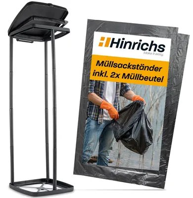 Produktbild von Hinrichs Müllsackständer 120L - Höhenverstellbarer Müllbeutelhalter mit Deckel &