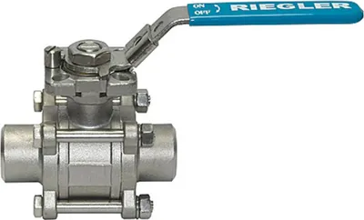 Produktbild von Riegler Edelstahl-Kugelhahn, 3-tlg., Anschweißenden, für Rohr-Außen-Ø 17 mm, Art.Nr. 391.02