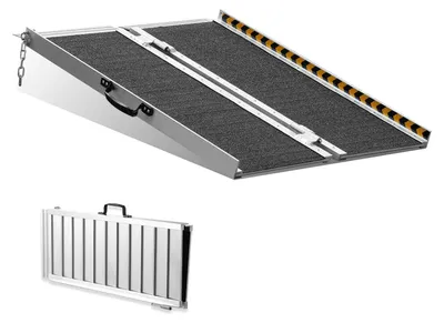 Produktbild von Rollstuhlabfahrt – Auffahrrampe – Rampenanlage – Türschwellenhilfe – Klapprampe – Aluminiummaterial