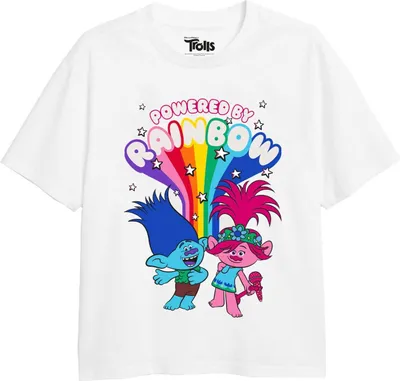 Produktbild von Trolls - "Powered By Rainbows" T-Shirt für Mädchen TV2444 (128) (Weiß)