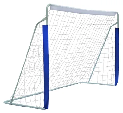 Produktbild von Zimilo Fußballtor 244 x 152 x 91 cm, klappbar mit Netz, Tragetasche, Stahlrahmen, Bodenheringen, Nylonnetz, für Jugend, Erwachsene, Training, Blau