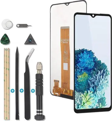 Zdjęcie produktu dla Wyświetlacz LCD i ekran dotykowy do Galaxy A04S 2022, czarny, wraz z narzędziami