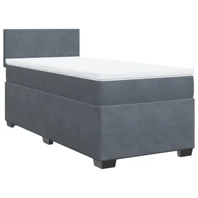 Produktbild von Boxspringbett mit Matratze Dunkelgrau 100x200 cm Samt
