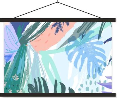 Produktbild von MuchoWow® Textilposter Sommer - Pflanze - Tropisch 90x60 cm mit schwarzem Rahmen - Aufhängungssatz