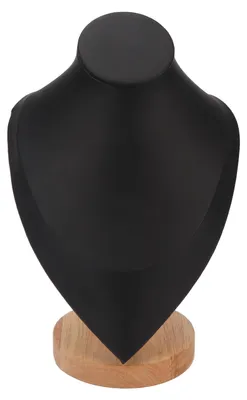 Produktbild von Halsketten-Display-Halter, vielseitig einsetzbar, eleganter Holz-Schmuck-Büstenständer für Zuhause, Geschäft, Messe, Schwarz