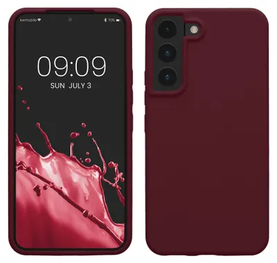 Produktbild von kwmobile Handyhülle für Samsung Galaxy S22 Hülle - Case Silikon - Kabelloses Laden - Schutzhülle Cover in Bordeaux Violett