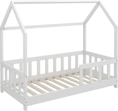 Obrázek produktu pro Vitalispa Domečková postel Michelle, 70x140 cm s ochranou proti vypadnutí, Bílá